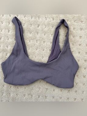 Ribbed Scoop Bralette in Dusty Purple